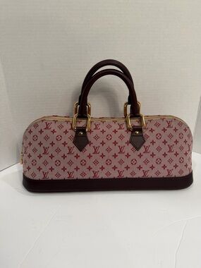 Louis Vuitton Burgundy Monogram Satchel with Gold Hardware mint condition
